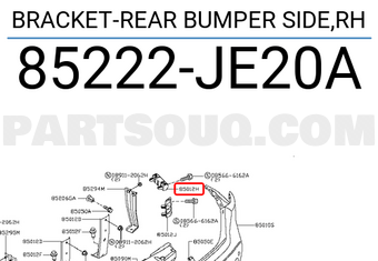 Nissan 85222JE20A BRACKET-REAR BUMPER SIDE,RH
