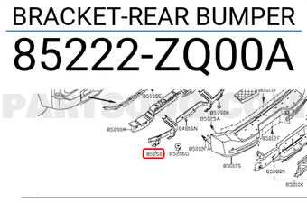 Nissan 85222ZQ00A BRACKET-REAR BUMPER