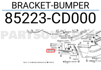 Nissan 85223CD000 BRACKET-BUMPER