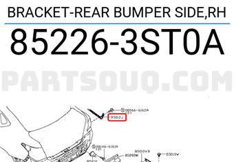 Nissan 852263ST0A BRACKET-REAR BUMPER SIDE,RH