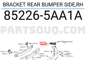 Nissan 852265AA1A BRACKET REAR BUMPER SIDE,RH