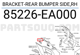 Nissan 85226EA000 BRACKET-REAR BUMPER SIDE,RH