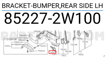 Nissan 852272W100 BRACKET-BUMPER,REAR SIDE LH
