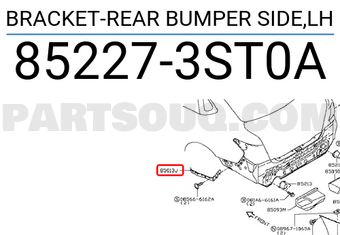 Nissan 852273ST0A BRACKET-REAR BUMPER SIDE,LH