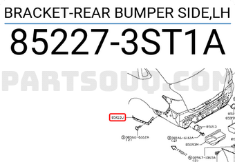 Nissan 852273ST1A BRACKET-REAR BUMPER SIDE,LH