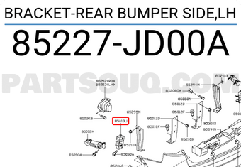 Nissan 85227JD00A BRACKET-REAR BUMPER SIDE,LH