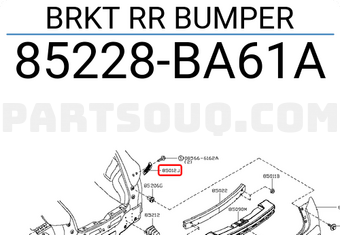 Nissan 85228BA61A BRKT RR BUMPER