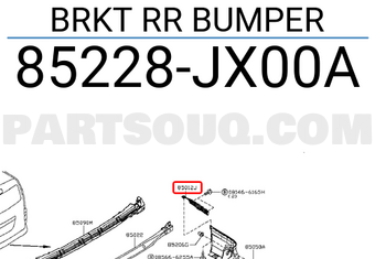 Nissan 85228JX00A BRKT RR BUMPER