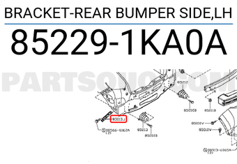 Nissan 852291KA0A BRACKET-REAR BUMPER SIDE,LH
