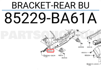Nissan 85229BA61A BRACKET-REAR BU