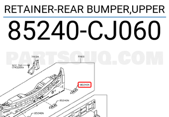 Nissan 85240CJ060 RETAINER-REAR BUMPER,UPPER
