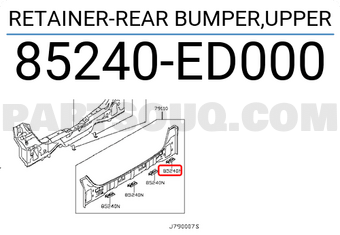 Nissan 85240ED000 RETAINER-REAR BUMPER,UPPER