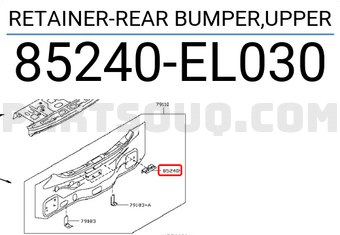 Nissan 85240EL030 RETAINER-REAR BUMPER,UPPER
