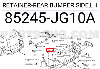 Nissan 85245JG10A RETAINER-REAR BUMPER SIDE,LH