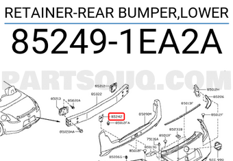 Nissan 852491EA2A RETAINER-REAR BUMPER,LOWER