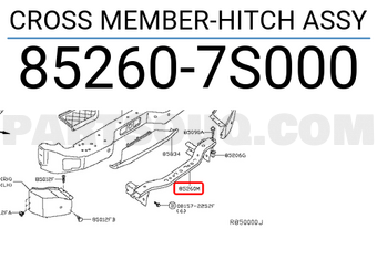 Nissan 852607S000 CROSS MEMBER-HITCH ASSY