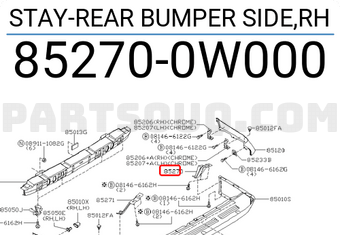 Nissan 852700W000 STAY-REAR BUMPER SIDE,RH