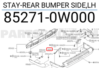 Nissan 852710W000 STAY-REAR BUMPER SIDE,LH