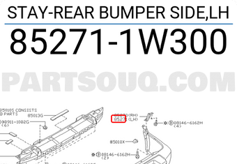 Nissan 852711W300 STAY-REAR BUMPER SIDE,LH