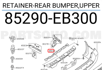 Nissan 85290EB300 RETAINER-REAR BUMPER,UPPER