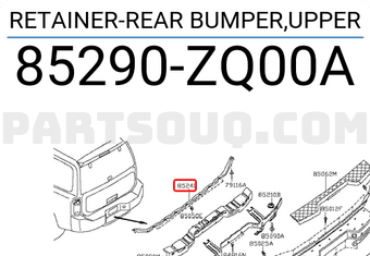 Nissan 85290ZQ00A RETAINER-REAR BUMPER,UPPER