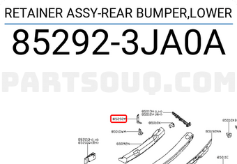 Nissan 852923JA0A RETAINER ASSY-REAR BUMPER,LOWER