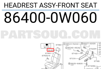 Nissan 864000W060 HEADREST ASSY-FRONT SEAT