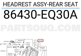 Nissan 86430EQ30A HEADREST ASSY-REAR SEAT