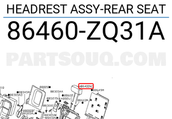 Nissan 86460ZQ31A HEADREST ASSY-REAR SEAT