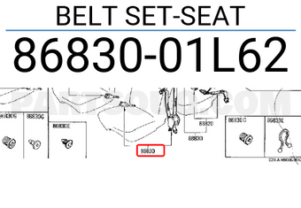 Nissan 8683001L62 BELT SET-SEAT