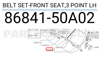 Nissan 8684150A02 BELT SET-FRONT SEAT,3 POINT LH