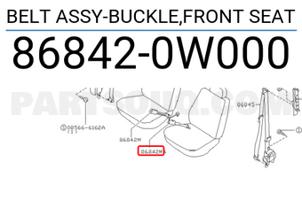 Nissan 868420W000 BELT ASSY-BUCKLE,FRONT SEAT