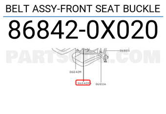 Nissan 868420X020 BELT ASSY-FRONT SEAT BUCKLE