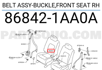Nissan 868421AA0A BELT ASSY-BUCKLE,FRONT SEAT RH