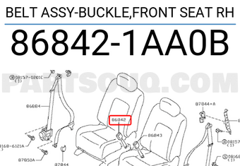 Nissan 868421AA0B BELT ASSY-BUCKLE,FRONT SEAT RH