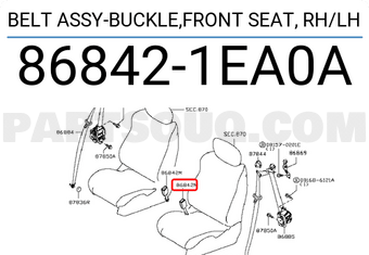 Nissan 868421EA0A BELT ASSY-BUCKLE,FRONT SEAT, RH/LH