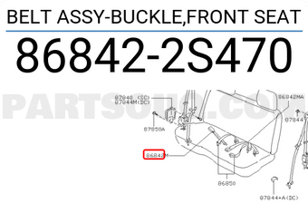 Nissan 868422S470 BELT ASSY-BUCKLE,FRONT SEAT