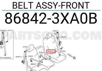 Nissan 868423XA0B BELT ASSY-FRONT
