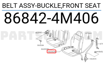 Nissan 868424M406 BELT ASSY-BUCKLE,FRONT SEAT