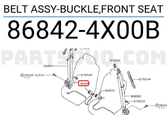 Nissan 868424X00B BELT ASSY-BUCKLE,FRONT SEAT