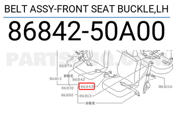 Nissan 8684250A00 BELT ASSY-FRONT SEAT BUCKLE,LH