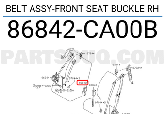 Nissan 86842CA00B BELT ASSY-FRONT SEAT BUCKLE RH