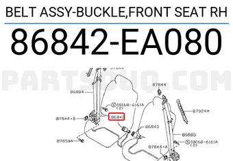 Nissan 86842EA080 BELT ASSY-BUCKLE,FRONT SEAT RH