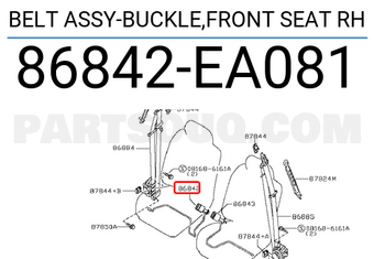 Nissan 86842EA081 BELT ASSY-BUCKLE,FRONT SEAT RH