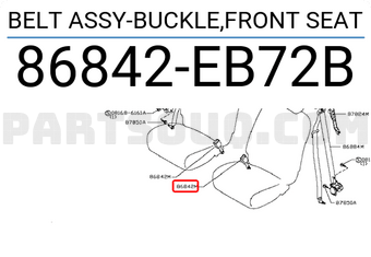 Nissan 86842EB72B BELT ASSY-BUCKLE,FRONT SEAT
