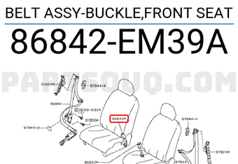Nissan 86842EM39A BELT ASSY-BUCKLE,FRONT SEAT
