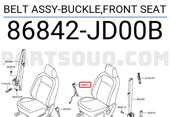 Nissan 86842JD00B BELT ASSY-BUCKLE,FRONT SEAT