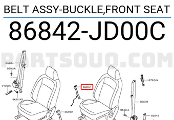 Nissan 86842JD00C BELT ASSY-BUCKLE,FRONT SEAT