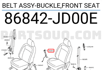 Nissan 86842JD00E BELT ASSY-BUCKLE,FRONT SEAT