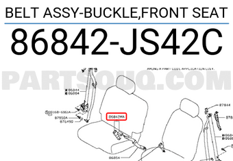 Nissan 86842JS42C BELT ASSY-BUCKLE,FRONT SEAT